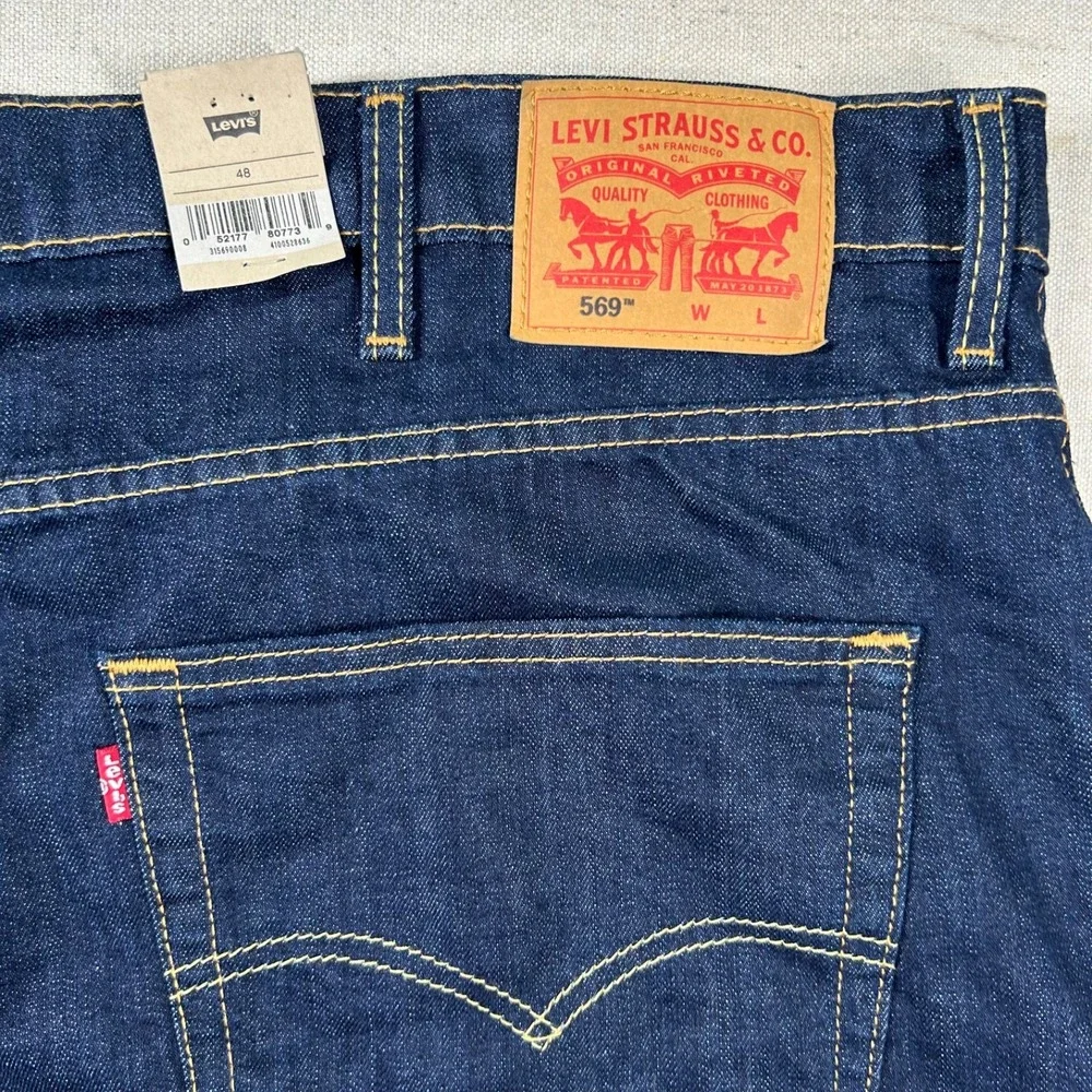 Levis 569 Shorts Mens 48 Blule Jean Denim Loose Straight Jorts 11